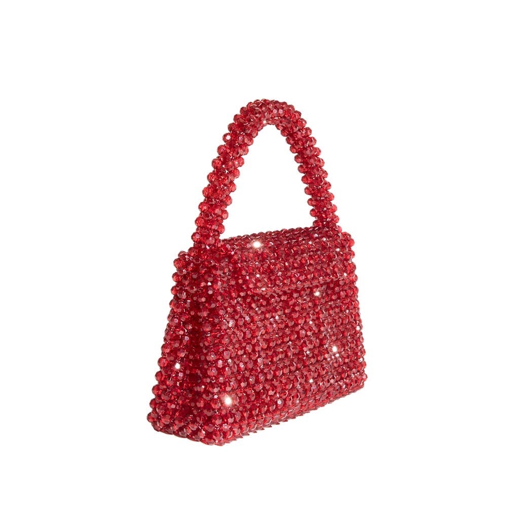 BNWT Melie Bianco Sherry Beaded Handbag Ruby